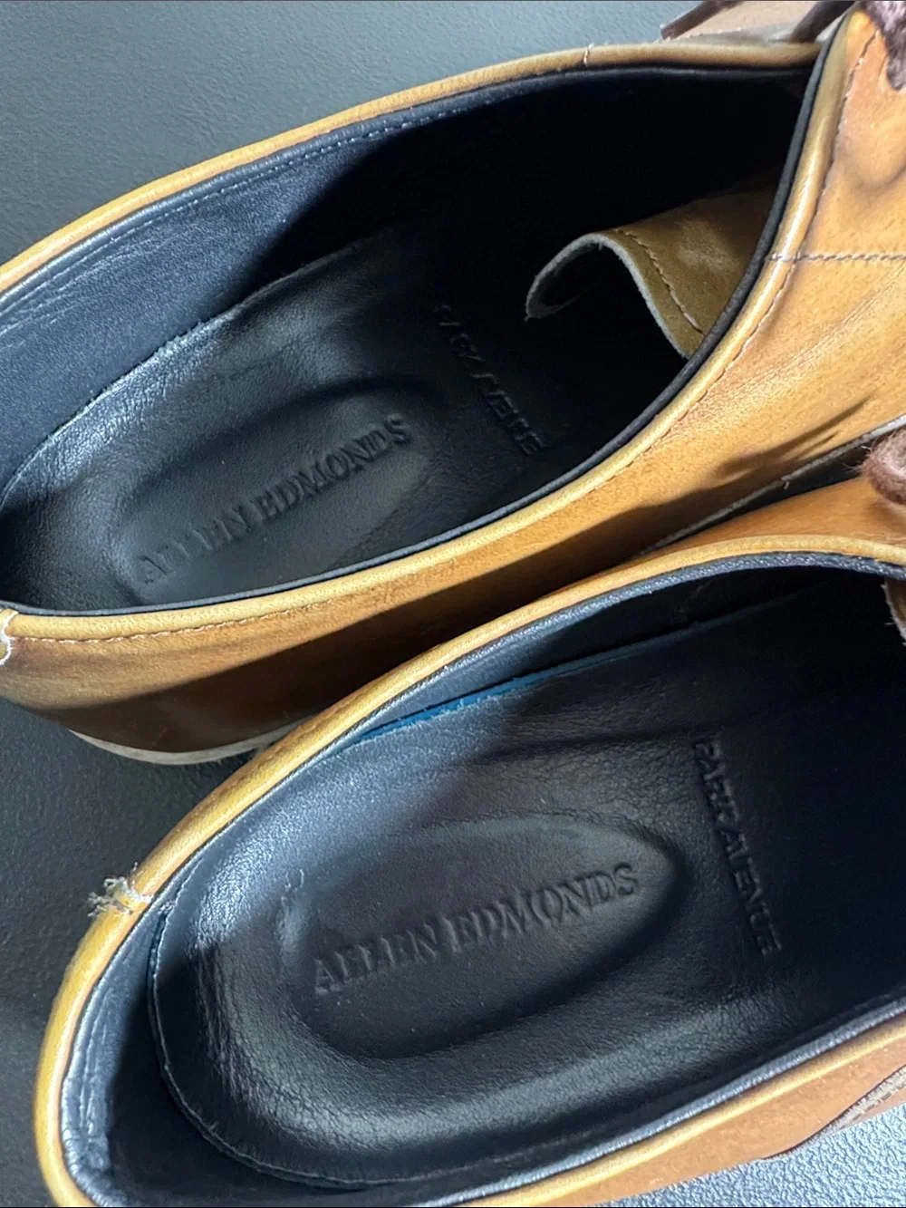 Allen Edmonds mens 12 D brown park Avenue hybrid dress shoes EUC